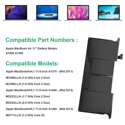 Fancy Buying A1406 Laptop Battery for MacBook Air 11'' A1370 (Mid 2011) and A1495 A1465 (Mid 2011 2012 2013 Early 2014 2015 Version) - Not for A1370 (2010) - size: 12.19*7.27*0.24inch A1406