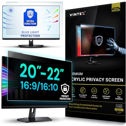 Universal Acrylic 20, 20.2, 21.5, 21.6, 22 Inch Computer Privacy Screen Filter for Widescreen Computer Monitors - 19.4" x 12.6"(492 x 319mm) - Monitor Frame Hanging Type - size: [1 Pack] Acrylic 20"-22'' DIAGONAL (16:9/16:10)