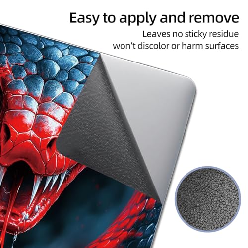 Universal Laptop Skin Sticker Decal, 12"-15.6" Aesthetic Vinyl Wrap, Red Snake Head Striking Waterproof Notebook Cover Art Protector for MacBook HP Dell Lenovo, Fits 13" 14" 15" 15.6" - color: Red Snake Head Striking