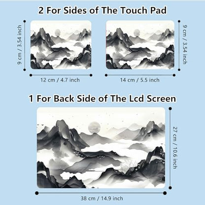 Universal Laptop Skin Sticker with 2 Wrist Pad Skins, Waterproof Scratch Resistant Vinyl Laptop Cover Decal, Cut to Fit for 11–15.6 Inch MacBook HP Dell Lenovo, Landscape Painting - color: Landscape Painting
