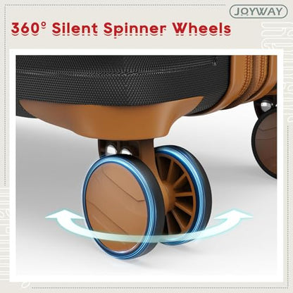 Joyway Expandable Carry on Luggage Sets Airline Approved, Lightweight Hard Shell 20 Inch Carry-on Suitcase with Spinner Wheels - color: Black, size: Carry on luggage