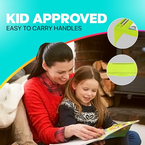 MAVOCRAFT Foldable Kids Lap Tray with Storage - Portable Lap Desk Kids & Adults - Kids Lap Desk for Breakfast in Bed, Serving Tray, Car Desk & Gaming (Green) - color: Green