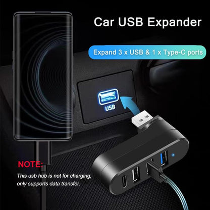 4-Port USB 3.0 Hub [90°/180° Degree Rotatable], USB Splitter with PD-in 5W USB C Port, USB Extender for Laptop, Car, iMac, MacBook Air, MacBook Pro, and More - style: USB 3.0 Hub