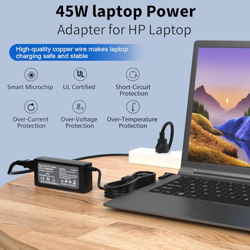 45W 19.5V 2.31A Replacement for HP Laptop Charger Blue Tip,Pavilion x360 | Charger 11 13 15, Envy X360 13 15,Zbook 14u G4 G5 15u 15 G3,Stream 11 13 14,HP Model 15 Laptop Charger AC Adapter Power Cord
