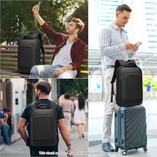 Slim Laptop Backpack for Men 15.6 Inch Lightweght Business Backpack Waterproof Travel Backpack with USB Charger Port Computer Bag College Backpacks Gifts for Men Women - size: Medium