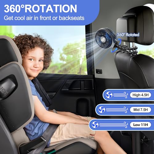 WiHoo Portable Stroller Fan, 11H Ultra-long Battery Life 3 Speed 360°Rotate, USB Rechargeable or Battery Operated Cooling Clip On Personal Fan for Baby Crib Travel Car Seat Black - color: Black