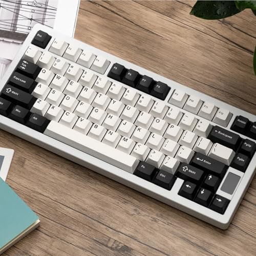 OOCTPK Chilkey ND75 Aluminum 75% Wireless Mechanical Gaming Keyboard with LCD Screen, Quick Assembly, BT/2.4G/USB-C, Hot Swappable Per-Key RGB Custom Keyboard for Windows, MacOS - color: White, size: 1.2mm PCB Flex Cut