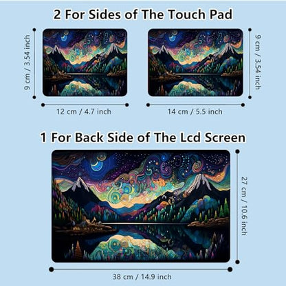 Universal Laptop Skin Sticker with 2 Wrist Pad Skins, Waterproof Scratch Resistant Vinyl Laptop Cover Decal, Cut to Fit for 11–15.6 Inch MacBook HP Dell Lenovo, Art Landscape - color: Art Landscape