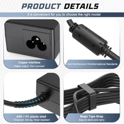 Fancy Buying 65W Charger Ac Adapter for Dell Laptop Charger Compatible with Latitude Vostro Inspiron15 Charger HA65NS5-00 Supply Cord 2 in 1 Round Tip Replacement (4.5x3.0mm and 7.4x5.0mm)