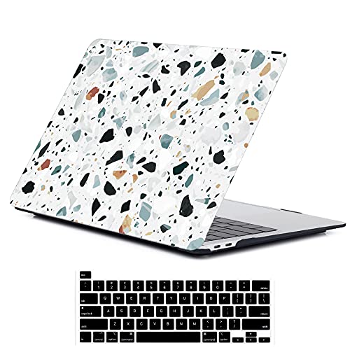 LanBaiLan Compatible for MacBook Pro 13 inch with Touch Bar M2 2026 2025 2024 2023 2022-2016 A2338 M1 A2251 A2289 A2159 A1989 A1708 A1706, Laptop Hardshell Case and Keyboard Cover, Terrazzo Marble - color: Terrazzo marble pattern
