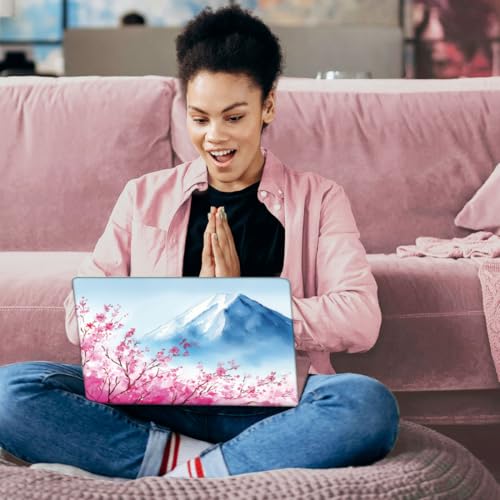 SUPERDANT Laptop Skin Sticker Snow Mountain Flowers Laptop Decals Personalized Universal Notebook Computer Wrap Vinyl Skin Stickers Cover Art Decal Removable 12-15.6 Inch Scratch-Resistant Gifts - style: Snow Mountain
