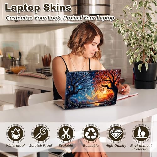 Universal Laptop Skin Sticker, 11-15.6 Inch Reusable Vinyl Laptop Skin Decal, Scratch Resistant Waterproof Cover, Easy to Trim & Apply, Tree - color: Tree