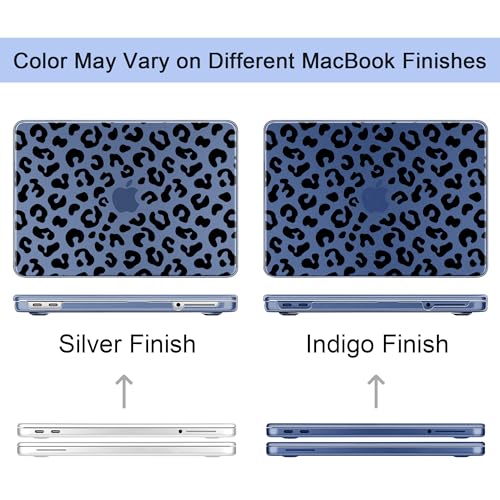 for MacBook Neo 13 inch Case 2026 (Model A3404), Artistic Leopard Pattern Ultra Slim Frosted Matte Hard Shell, Anti-Scratch & Fingerprint Resistant Cover, Leopard Indigo - color: Leopard Indigo