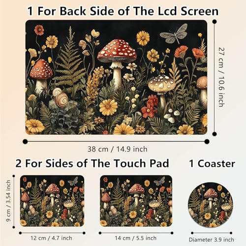 Laptop Skin Sticker Decal 15.6 Inch,12 13 13.3 14 15 15.6 in Laptop Netbook Skins for Notebook,Art Decal Removable Waterproof Scratch Resistant,Universal Vinyl Cover,Mushroom Forest - color: Mushroom Forest