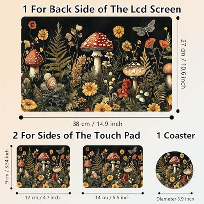 Laptop Skin Sticker Decal 15.6 Inch,12 13 13.3 14 15 15.6 in Laptop Netbook Skins for Notebook,Art Decal Removable Waterproof Scratch Resistant,Universal Vinyl Cover,Mushroom Forest - color: Mushroom Forest