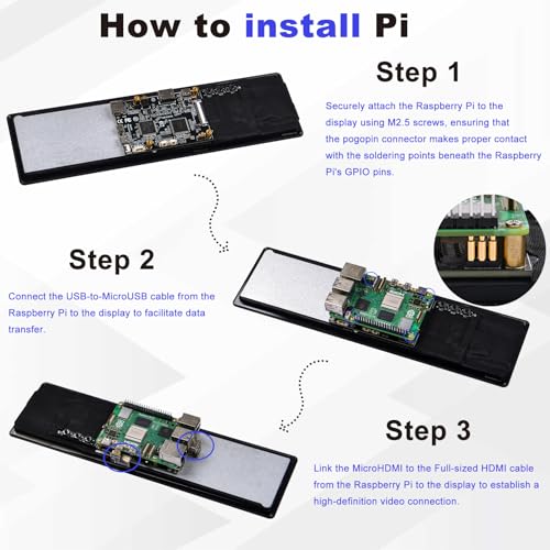 GeeekPi 11.26 inch 1920x440 HDMI LCD Capacitive Touch Screen for Raspberry Pi 5/4B/3B+/3B
