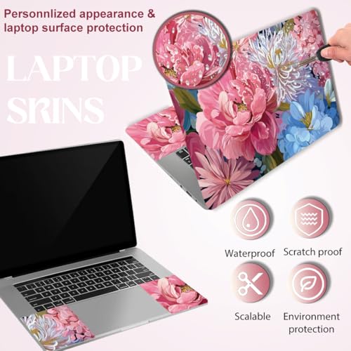SUPERDANT Laptop Skin Sticker Flowers Laptop Decals Personalized Universal Notebook Computer Wrap Vinyl Skin Stickers Cover Art Decal Removable 12-15.6 Inch Waterproof Scratch-Resistant Gifts - style: Flowers