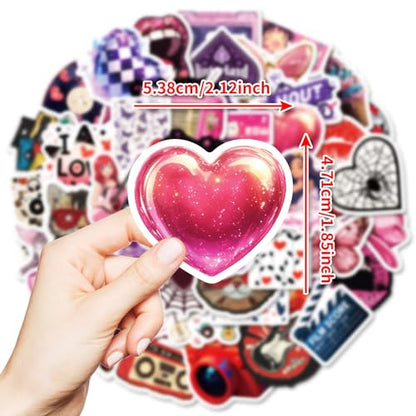 50Pcs Aesthetic Downtown Girls Stickers Pack with Y2K Retro & Funny Designs, Waterproof Vinyl Decals for Water Bottles, Laptops, Skateboards & Party Decor (Teens Adults Women) - style: J-01