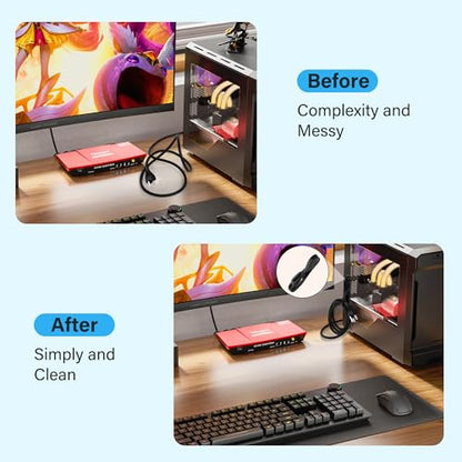 Elecan Mickey Mouse Replacement Laptop Power Cord 20 Ft, Seamless 5-15P to IEC 320 C5 3-Prong Universal AC Printer Cable for PC Notebook Charger Dell HP LG TV Monitor, 18AWG 125V, ETL+ Organizer - size: 20FT, style: Straight to Straight