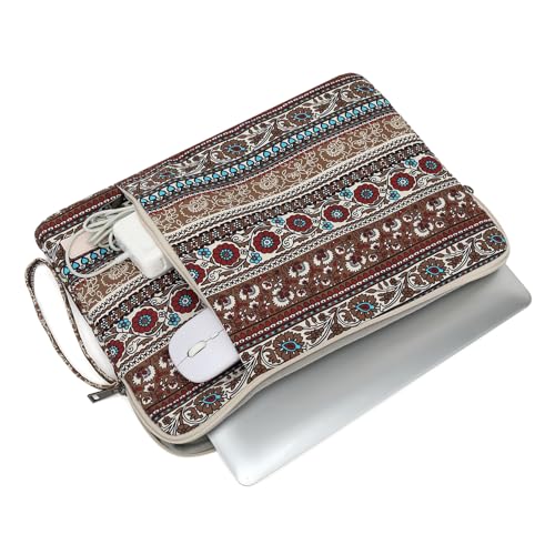 Laptop Sleeve 13.3 inch14 Inch, 15.6inchWater Resistant Traveling Computer Cover with Handle, Shockproof Protective Carrying Laptop Case (Y8-Khaki Bohemia, 12.5 inch-13.5 inch) - color: Y8-Khaki Bohemia, size: 12.5 inch-13.5 inch