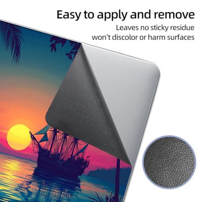 Universal Laptop Skin Sticker Decal, 12"-15.6" Aesthetic Vinyl Wrap, Pirate Ship Ocean Sunset Waterproof Notebook Cover Art Protector for MacBook HP Dell Lenovo, Fits 13" 14" 15" 15.6" - color: Pirate Ship Ocean Sunset