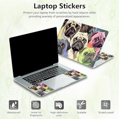 Laptop Skin Sticker Decal, Universal Reusable Vinyl Laptop Cover for 12" 13" 13.3" 14" 15" 15.4" 15.6" Notebook PC, Waterproof Scratch-Resistant with 2 Wrist Pads, Easy to Apply & Remove,Cute Dogs - color: Cute Dogs