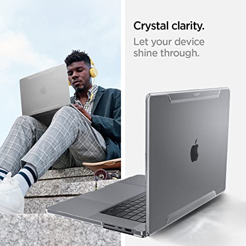 Spigen for MacBook Pro 16 inch case M5 Pro/Max (2026) M4/M3/M2/M1 Pro/Max (2024-2021) A3429 A3428 A3403 A3186 A2780 A2485, Thin Fit, Air Skin Transparent Protective Hard Shell Case, Crystal Clear | Transparent Hard Case with Scratch Resistant Protection f