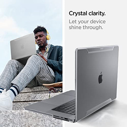 Spigen for MacBook Pro 16 inch case M5 Pro/Max (2026) M4/M3/M2/M1 Pro/Max (2024-2021) A3429 A3428 A3403 A3186 A2780 A2485, Thin Fit, Air Skin Transparent Protective Hard Shell Case, Crystal Clear | Transparent Hard Case with Scratch Resistant Protection f