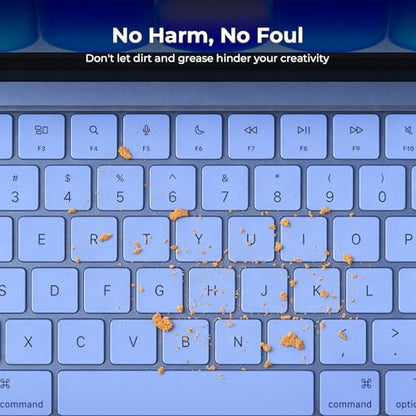 EooCoo Keyboard Cover Skin for MacBook Neo, Pro 14/16, Air 13/15, Indigo | Invisible, Anti Fingerprints & Dust, for 2026-2021 M5-M1 Pro/Max MacBook Pro 14/16, M5-M2 MacBook Air 13/15, MacBook Neo 13 - color: Indigo Clear