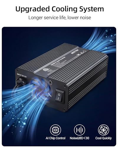Bestek 200W Car Inverter Power Outlet DC 12V to AC 110V-Car Plug in Adapter Outlet with PD 30W USB-C QC 18W USB-A Fast Charging Port-Car Charger Cigarette Lighter Adapter for Phone,Laptop