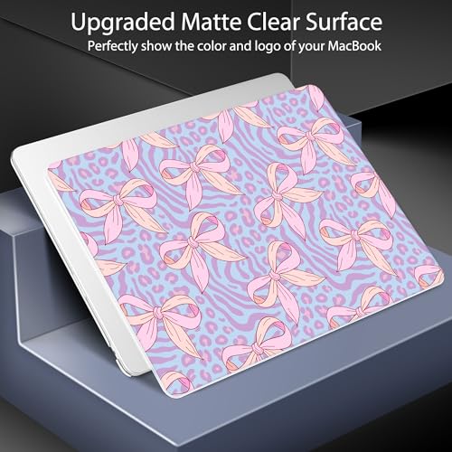 for 2026 MacBook Air 13-inch Laptop Case M5 2026 M4 2025 M3 2024 M2 2022 Release Model A3449 A3240 A3113 A2681, Hard Shell Cover for MacBook Air 13.6 inch, Leopard Bow - color: Leopard Bow