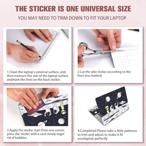 PLIGREAT Astronauts Laptop Skin Stickers Reusable Netbook Skin Sticker Vinyl Decals for PC Notebook Laptops Keyboard Cover Universal 12" 13" 13.3" 14" 15 Inch Laptop Case Protector Film - color: Astronauts