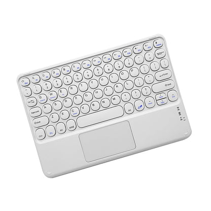 Thanice Wireless Keyboard with Touchpad, Ultra-Slim Portable Rechargeable Bluetooth Keyboard, Ipad & Android Windows Device Compatible (White) - color: white