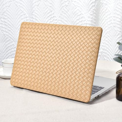 Seorsok Compatible with MacBook Pro 13 inch Case M2 2023-2021-2016 A2338 M1 A2251 A2289 A2159 A1989 A1708 A1706,Leather Plastic Hard Shell&Transparent Keyboard Cover,Brown Tartan PVC No Logo Cutout - color: Brown( Tartan PVC), size: Pro 13 (A2338 M1 A2251