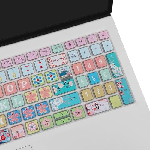 Keyboard Cover for Dell Inspiron 15 3000 5000 7000 3510 3511 3515 3525 3530 3535 5510 5515 5518 7510 15.6", Inspiron 16 7610, Vostro 15 3510 5510 5515, Latitude 3520, Sakura - color: Sakura
