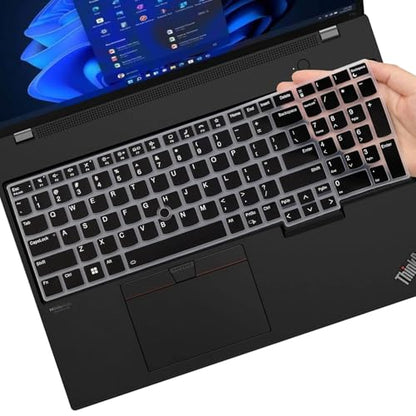 Keyboard Cover for Lenovo ThinkPad E16 Gen 1 16", Thinkpad T16 P16 P16v P16s Gen 2/Gen 1 16", Thinkpad L15 Gen 4/3 15.6" (Not Fit Thinkpad Z16, L15 Gen 2/1)-Black - color: Black