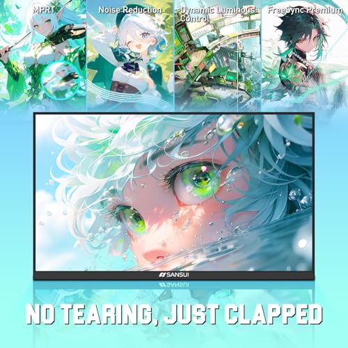 SANSUI Gaming Monitor 27" 1440P 200Hz 180Hz WQHD 2560×1440-AMD FreeSync 1ms DCI-P3 95% Fast IPS Computer Monitor,Height Adjustable Vertical/Horizontal Rotating, 2×DisplayPort/HDMI 丨HDR丨Low Motion Blur - size: 27 inch