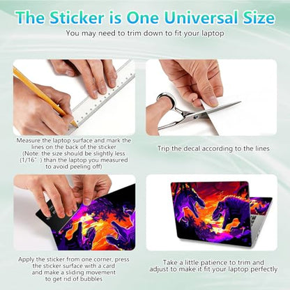 Laptop Skin Sticker Decal 12"-15.6" Universal Laptop/Notebook/Netbook Vinyl - Waterproof Scratch Resistant,Fits HP Dell Lenovo MacBook,2 Free Wrist Pads,Easy Apply & Remove,Dinosaur Dusk - color: Dinosaur Dusk
