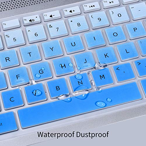 Keyboard Cover for HP Pavilion x360 14 & HP Laptop 14-dq0040nr/HP 14-dq/dh/dk 14-fq 14-cd/ce/cf HP Ultrabook 14, 14-dq5009nr 14-dq6015dx 14-dq0760dx 14-dq0762dx 14-dq0703dx 14-dq0052dx dq5043cl - color: Ombre Blue