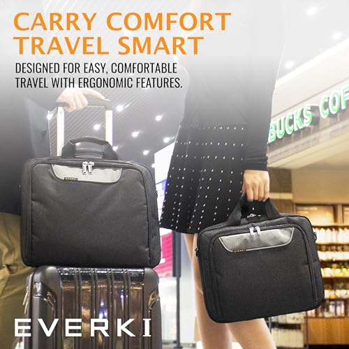 EVERKI Advance Laptop Briefcase 17.3 Inch - Business Briefcase for Men & Women, Ideal Lap Top Computer Bag for Travel, Heavy Duty Laptop Bag, Mens Lap Top Messenger Carrying Case, (EKB407NCH17) Black - size: 17.3 Inch