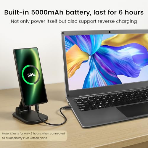 ELECROW 14 Inch Portable Monitor with Keyboard with RPi5 & Jetson Adapters | 1080P Lapdock Display with Built-in Battery Compatible with Raspberry Pi, PC, Phone, Mac, Game Console