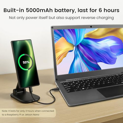 ELECROW 14 Inch Portable Monitor with Keyboard with RPi5 & Jetson Adapters | 1080P Lapdock Display with Built-in Battery Compatible with Raspberry Pi, PC, Phone, Mac, Game Console