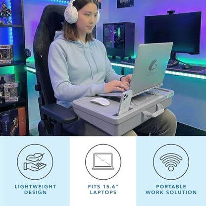 LAPGEAR Ergonomic Pro Lap Desk - Gray, Fits 15.6" Laptops - color: Gray, size: Ergonomic Pro 2.0