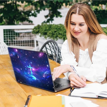 Laptop Skin Sticker Decal, Universal Reusable Vinyl Laptop Cover for 12" 13" 13.3" 14" 15" 15.4" 15.6" Notebook PC, Reusable Waterproof Scratch-Resistant with 2 Wrist Pads,Christian Cross - color: Christian Cross