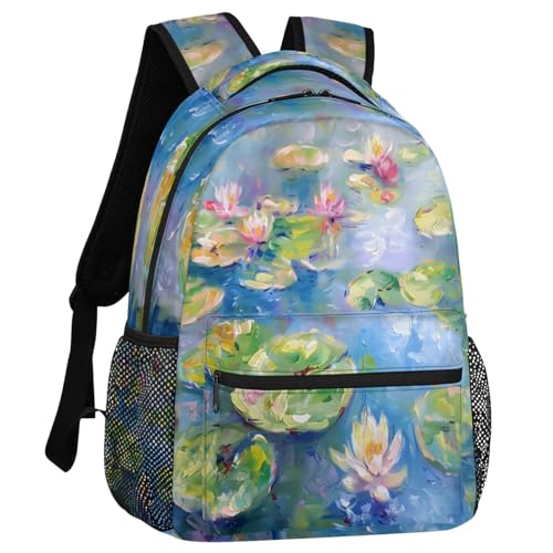 Lotus Flowers Backpack for Women Men Adults Shoulder Computer Laptop Backpack Sports Hiking Gym Workout Travel Casual Daypack - color: Multicolor 2