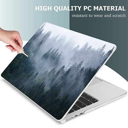 Mektron for 2026/2025/2024/2023 MacBook Air 15 INCH M5 A3448 /M4 A3241 /M3 A3114 /M2 A2941 Case, Printed Plastic Hard Shell Cover with 15.3" Liquid Retina Display Touch ID, Fir Forest - color: Fir Forest
