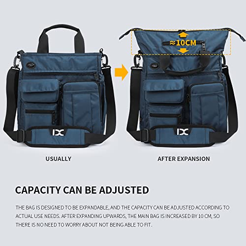 IX INOXTO Mens Messenger Bag Laptop Shoulder Bag Computer Work Office Bag Waterproof Briefcases for Travel Work - color: Blue