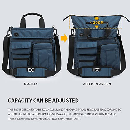 IX INOXTO Mens Messenger Bag Laptop Shoulder Bag Computer Work Office Bag Waterproof Briefcases for Travel Work - color: Blue