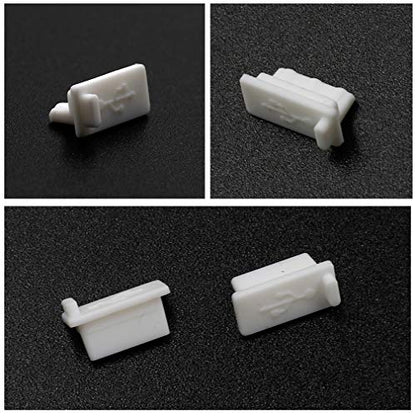 Yoohey Silicone USB A Type Female Anti Dust Cover Plug, White, 20PCS | Protector Stopper Cover