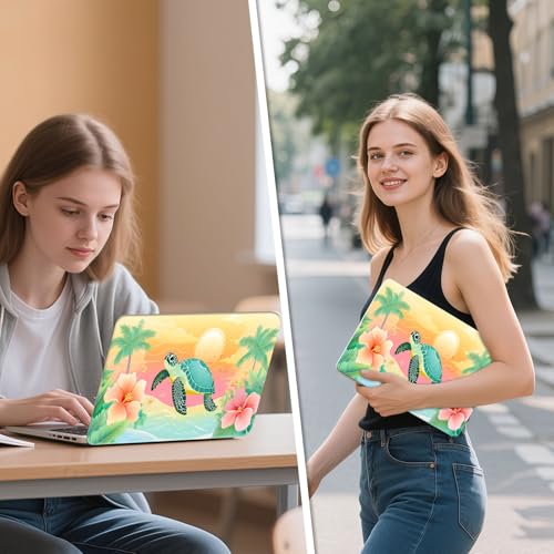 Universal Laptop Skin Sticker Decal, 12"-15.6" Aesthetic Vinyl Wrap, Sea Turtle Beach Sunset Waterproof Notebook Cover Art Protector for MacBook HP Dell Lenovo, Fits 13" 14" 15" 15.6" - color: Sea Turtle Beach Sunset